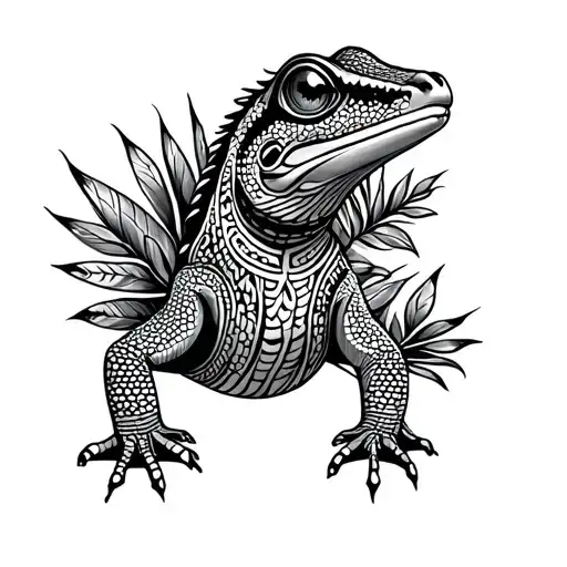 A Gecko With Dss Amerindian Motifs