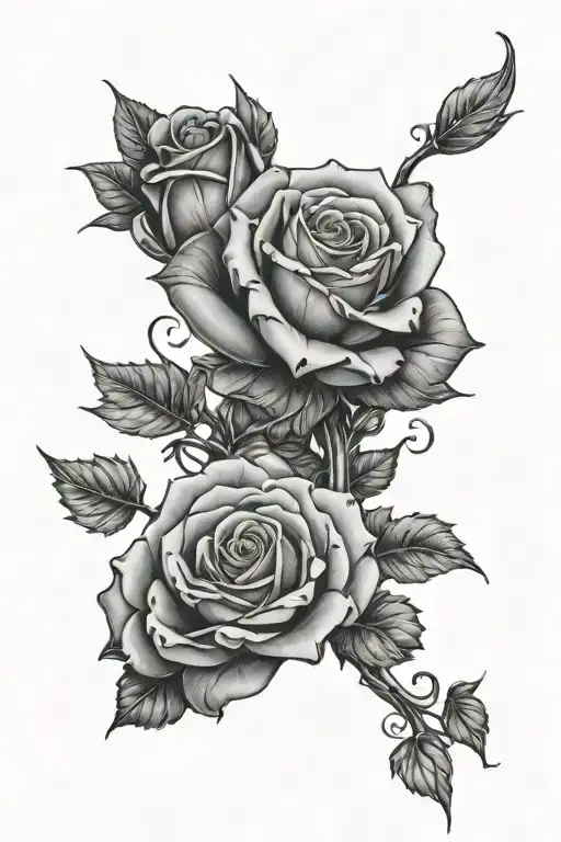 Roses And Vines Wrapped Around Wrist And Hand Reaching
