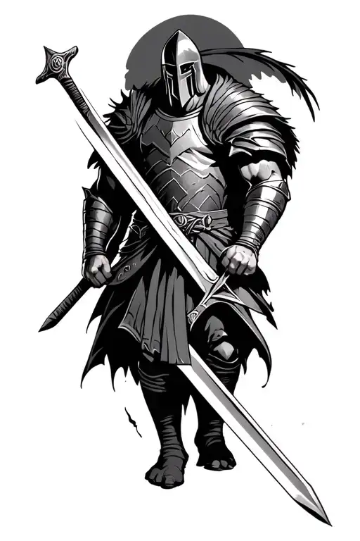 Spartan Warrior Wielding A Sword