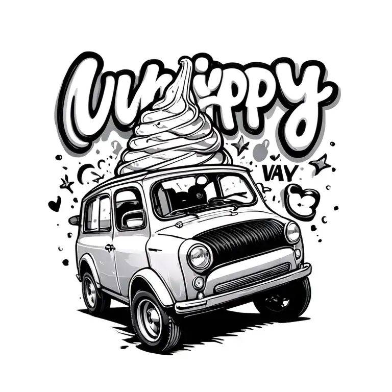 Whippy Icecream Mini Car Driving Away