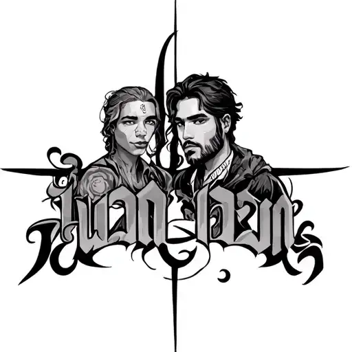 Ambigram Of Juan And Friend