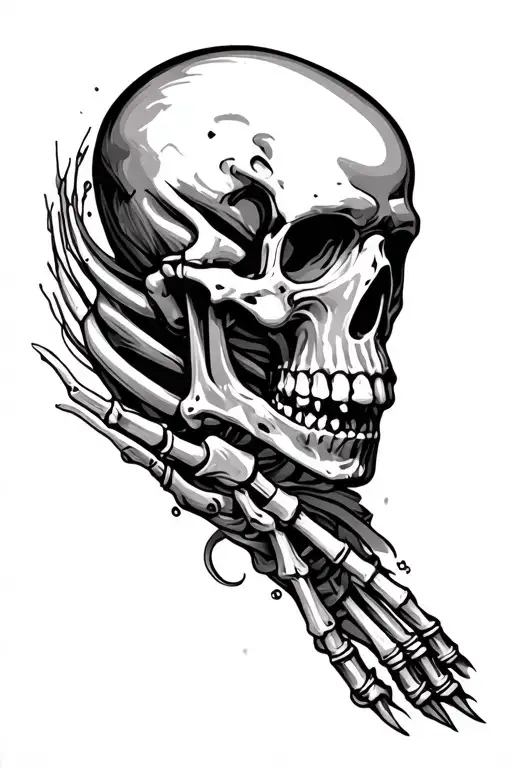 Metal Skeleton On Forearm