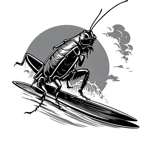 Cockroach Surfer Catching A Wave