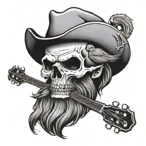 Skull Beard Play Guitare