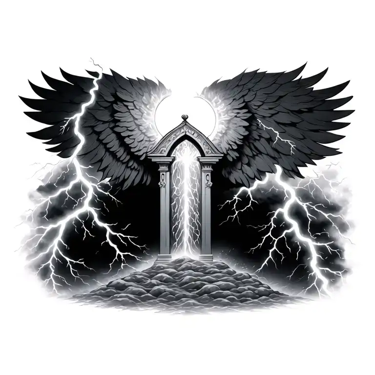 Heaven Gates With Lightening Storm