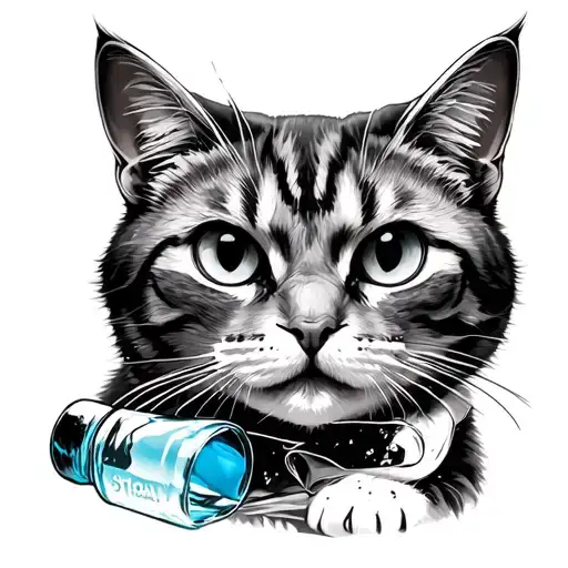 Cat Drink Vodka Bottle
