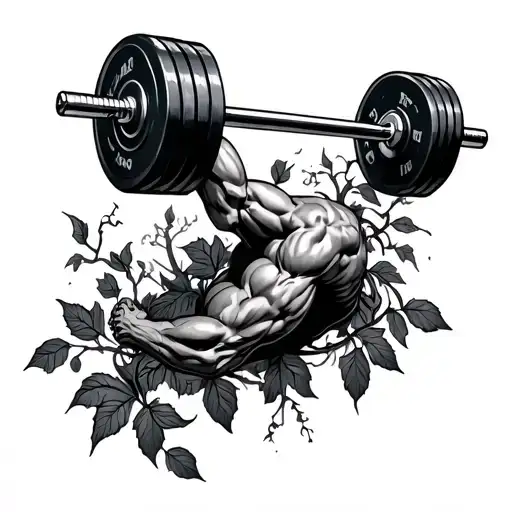Powerlifting Barbell Wrapped In Vines