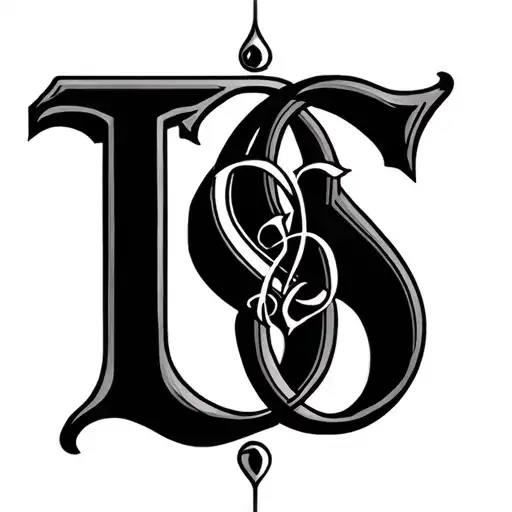 Letters T And S With A Symbol To Signify Eternal Bond