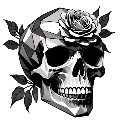 Geometrical Skull With Roses