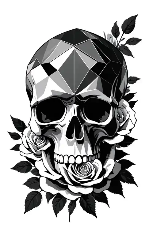 Geometrical Skull With Roses