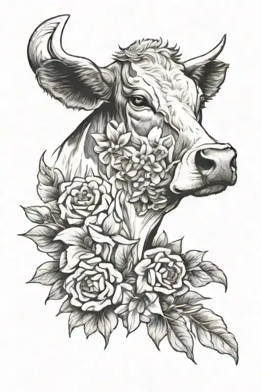 Cow Ear Tag That's Blank With The December Flowers Behind It