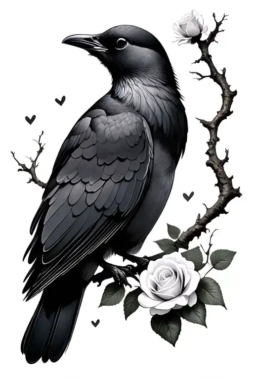 Black Dove And White Roses