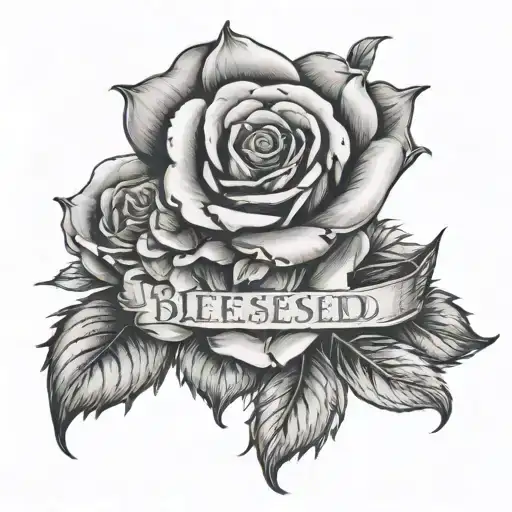 Roses With Blessed Written