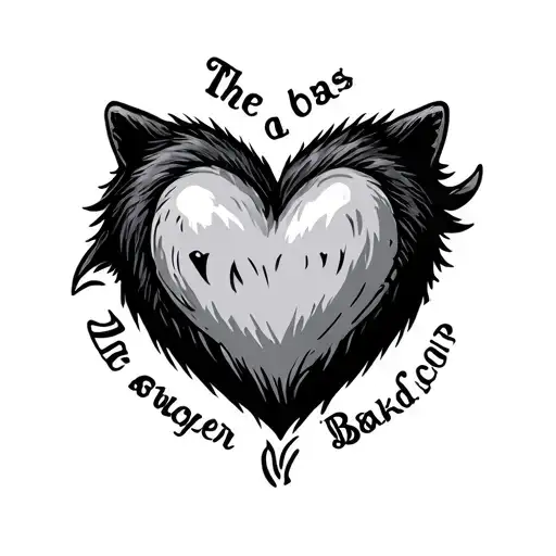 Old School Heart With Text Saying Badger