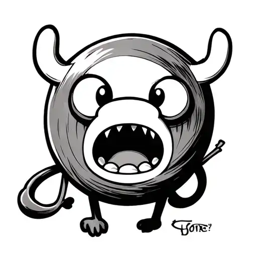 Jake Adventure Time Simple Tattoo Design