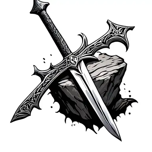 Sword In The Stone With Tribals