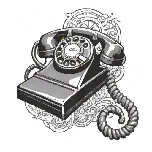 Rotary Phone Hanging Off The Hook