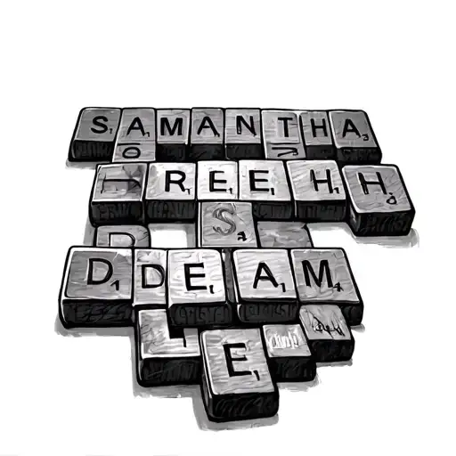 Masculine Scrabble Board Game Spelling Out The Name Samantha Dream