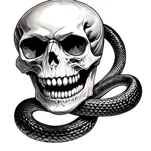 Skull An Snake