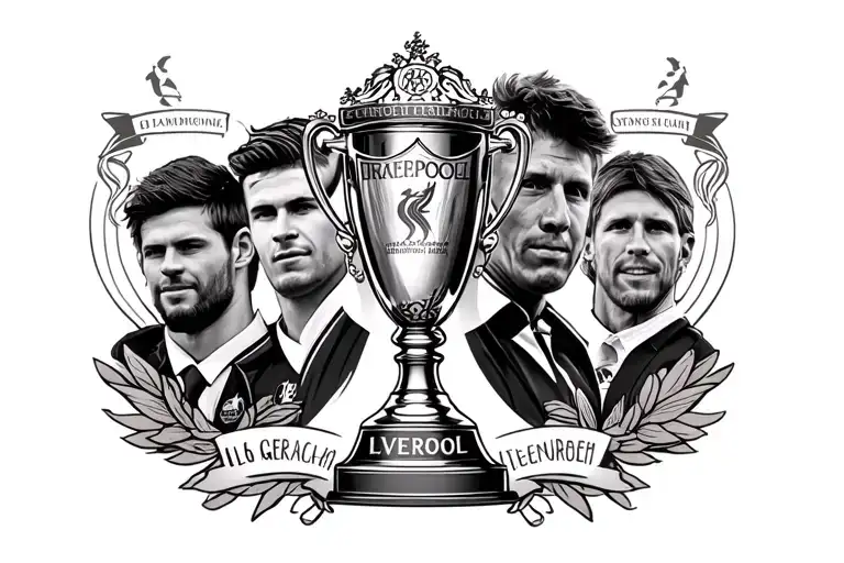 Make Me A Liverpool Tattoo With Steven Gerrard And Kenny Dalglish And The Champions League Trophy