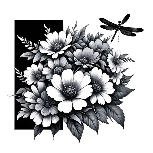 Dragonfly Fineline Flower Bouquet