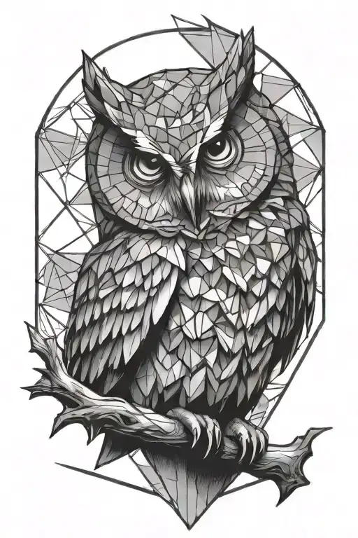 Geometric Owl Perched