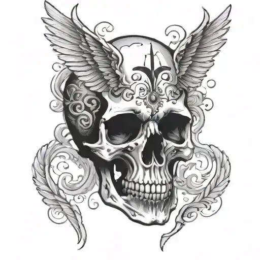 Skull Laz Wings Horns