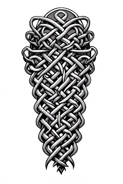 Celtic Chain Mail Band Tattoo Design