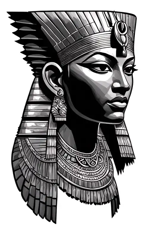 Hathor Egyptian God With African American Facial Features