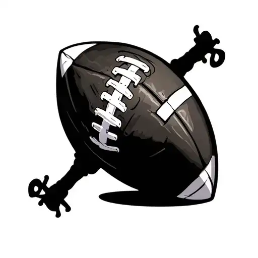 Rugby Ball Next To Football Ball