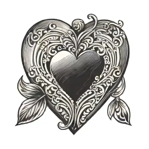 Mexican 60'S Vintage Heart Locket Minimalist Thin Lines