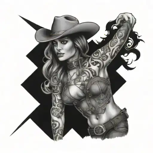 Cowgirl Tattoo Arm Sleeve