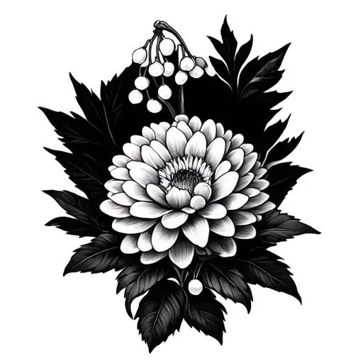 Chrysanthemum And Lily Of The Valley