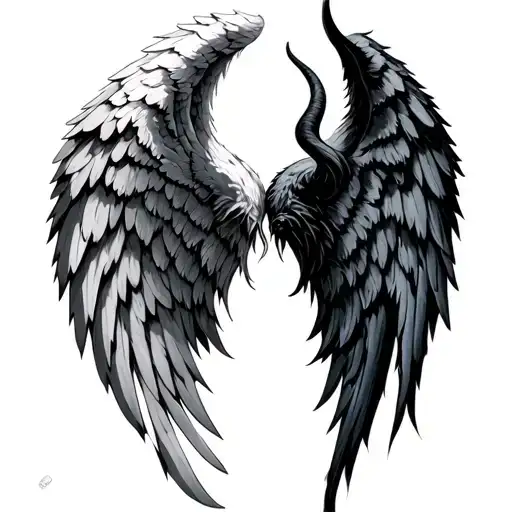 One Angel Wing And One Devil Wing
