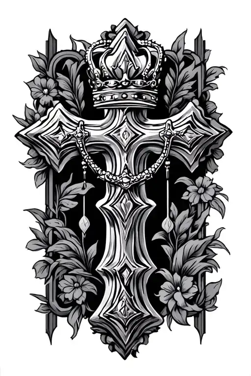 Cross With A Crown Hanging
