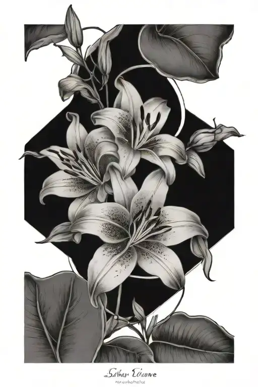 Fine Line Lily And Rose