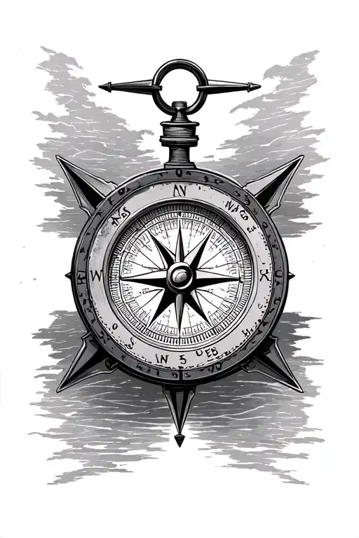 Marine Compass With Contours Of The Department Of Savoy Inside
