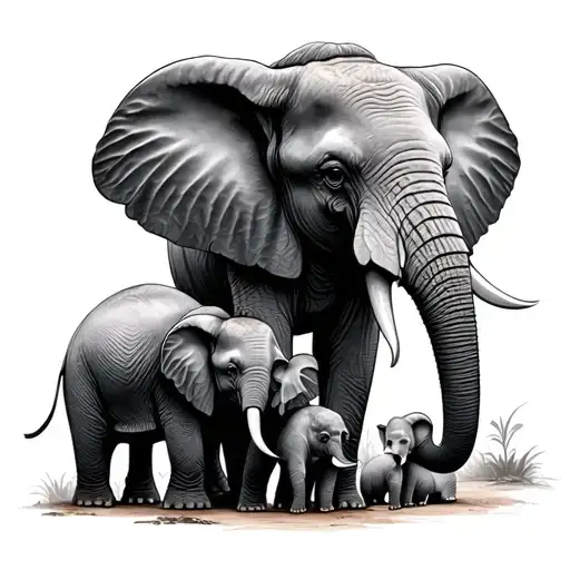 Elephant And Babies