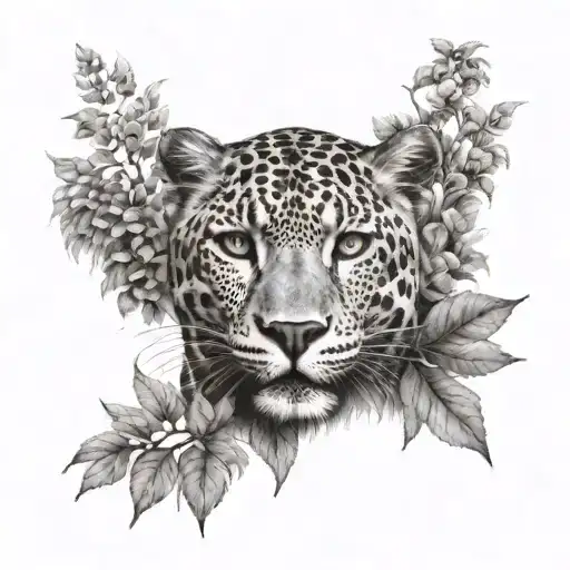 Leopard Appearing Through Bushes Stalking Prey