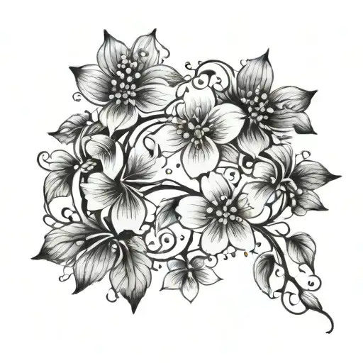 Vine Going From Wrist To Hand With Mini Flowers