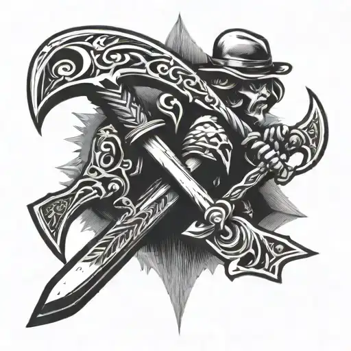Hatchets Crossing Each Other