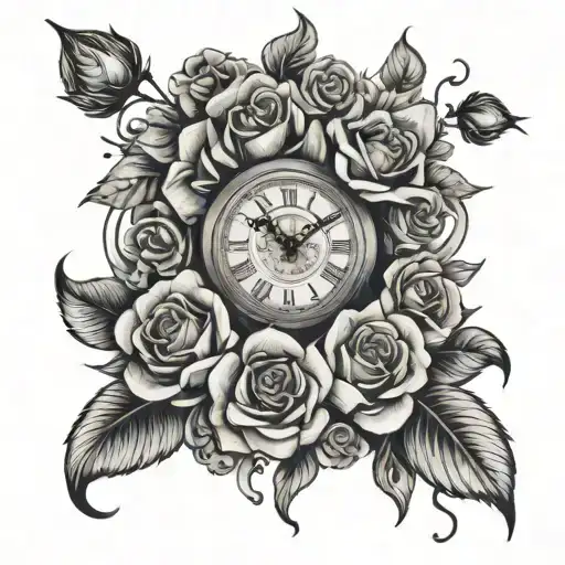 Clock And Roses