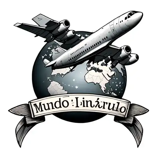 Mundo Airplane And Map With Brujula
