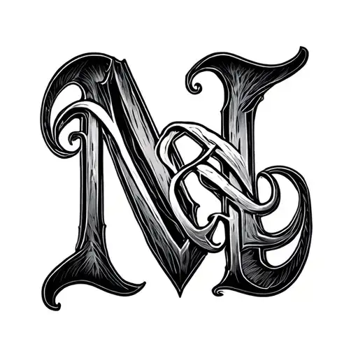 Letters With N S L In A Traditional Style