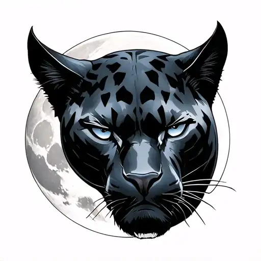 Black Panther With The Moon In The Background