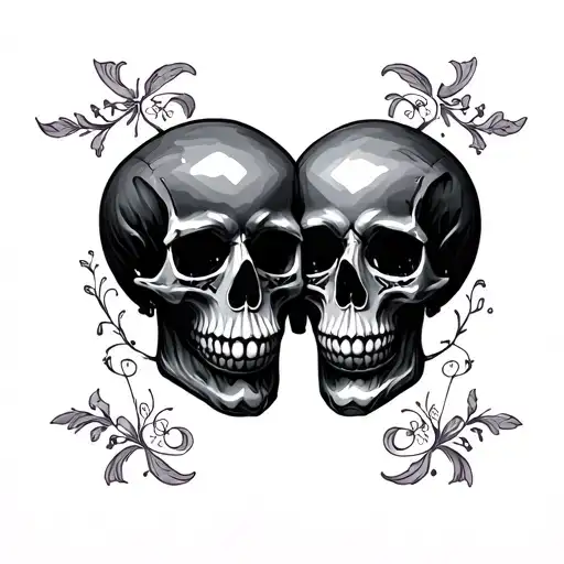 Couples Tattoo Skull