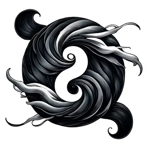 Ying Yang Made Of Waves