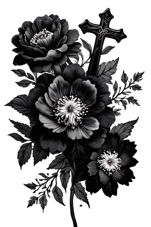 Flowers And Crosses Mixed