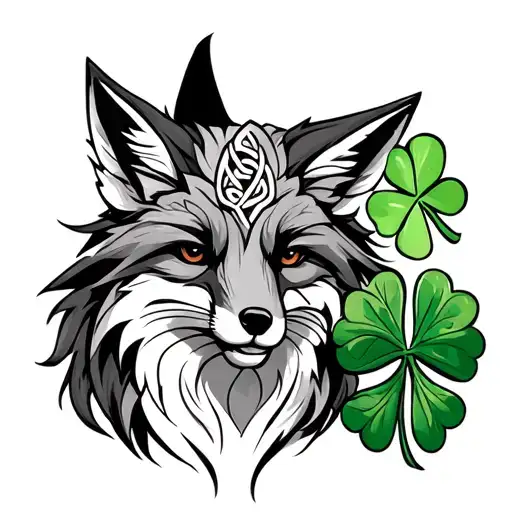 Celtic Fox With Shamrock