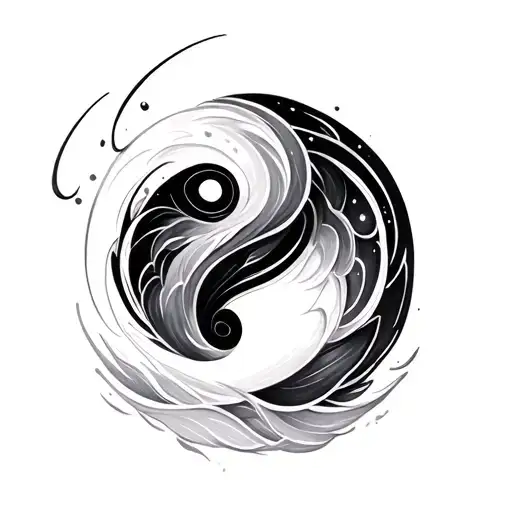 Ying Yang Made Of Waves